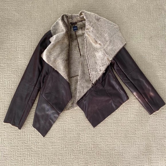 Saks Fifth Avenue Faux Fur Jacket Brown - Picture 1 of 2